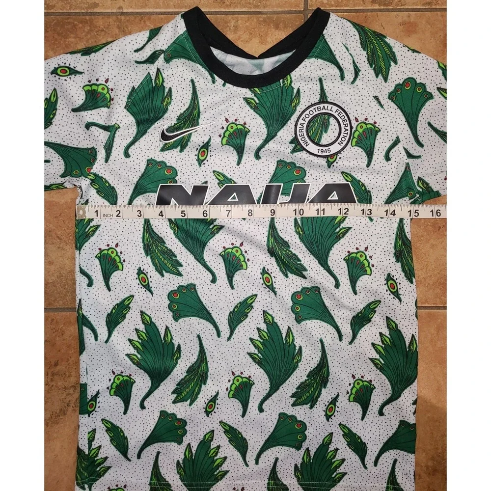 NIKE NIGERIA FOOTBALL FEDERATION NAIJA SOCCER PRE‎ MATCH JERSEY SHIRT Boys Lg